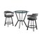 Armen Living Naomi and Chelsea 3-Piece Counter Height Dining Set in Black Metal and Gray Faux Leather SETNMCHGRBL3 - alternate 1